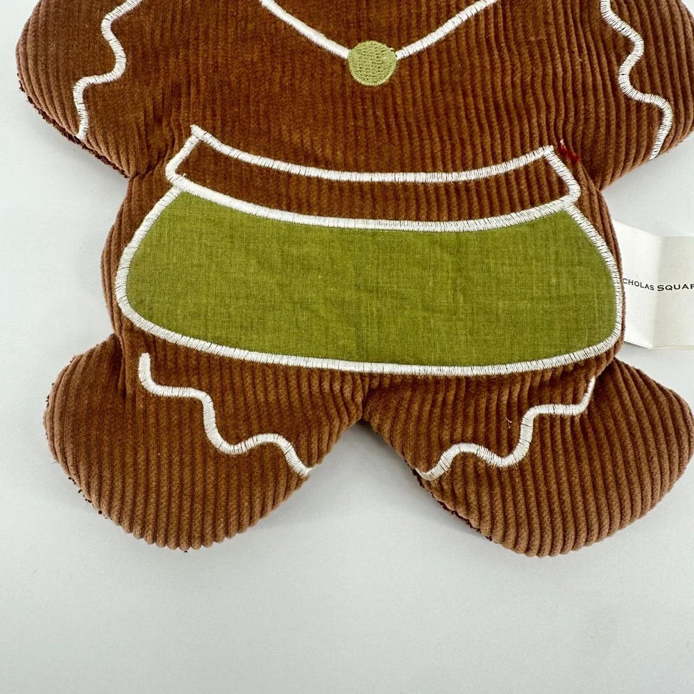 St Nicholas Square Gingerbread Girl Pot Holder Brown Corduroy Christmas Kitchen